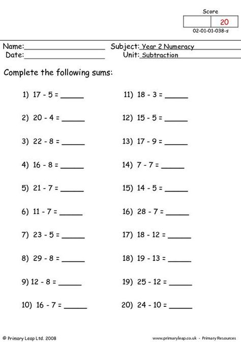 Numeracy: Subtraction | Worksheet | PrimaryLeap.co.uk Nearest 10 Worksheet, Ks1 Maths Worksheets, Year 2 Maths Worksheets, Learning Multiplication Tables, Fraction Worksheet, Rounding To The Nearest 10, Rounding Worksheets, Math Subtraction Worksheets, Year 2 Maths