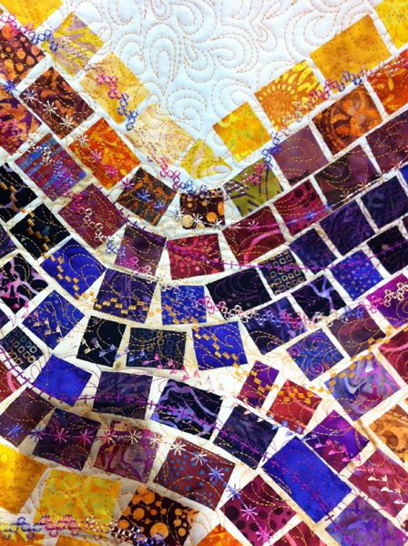 Fabric Mosaic Art, Mosaic Quilts, Fabric Mosaic, Mosaic Quilt, Tiled Quilt, Quilt Modern, Fiber Art Quilts, Raw Edge Applique, Old Quilts