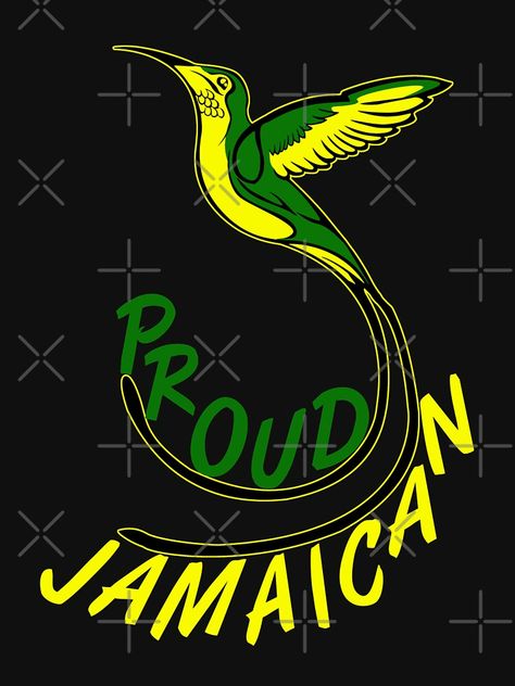 "Proud Jamaican - Doctor Bird Jamaica" T-shirt by DoctorBirdsInk | Redbubble Jamaica Pictures, Jamaica Country, Doctor Bird, Jamaican Art, Bob Marley Pictures, Jamaican Culture, Tattoo Board, Jamaica Flag, Aesthetic Study