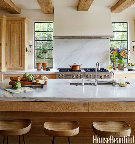 A Sunny Tudor Gets a Kitchen Revamp That's Just Modern Enough - HouseBeautiful.com Versace Home, Kitchen Upgrades, Large Kitchen, Counter Tops, Kitchen Pantry, Küchen Design, Beautiful Kitchens, Home Decor Kitchen, Dream Kitchen