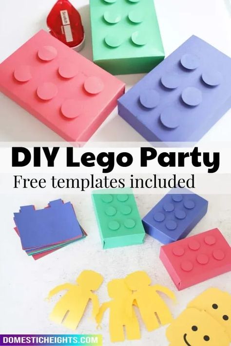 diy decor, kids lego party decorations diy lego party decorations Lego Man Template Free Printable, Lego Head Template Free Printable, Lego Paper Crafts, Diy Lego Birthday Decorations, Cricut Lego Projects, Lego Cricut Ideas, Lego Birthday Party Decorations Diy, Lego Boxes Diy, Free Lego Svg