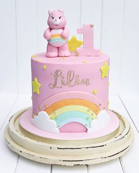 Care Bear First Birthday Cake, Care Bear Themed First Birthday, Carebear 1st Birthday Cake, Carebear Cake Ideas, Care Bear Birthday Cakes, Carebear First Birthday Party, Care Bear Birthday Cake Ideas, Care Bears Birthday Party Cake, Carebear Birthday Cake