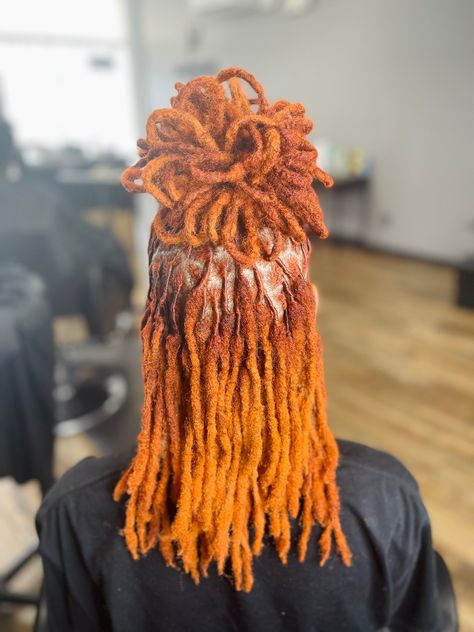 Burnt Orange Locs, Orange Locs, Orange Dreads, Spirituality Journey, Dreads Black Women, Dreadlocks Hairstyle, Dreads Styles For Women, Dread Styles, Perm Rod Set