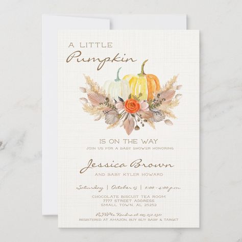 Little Pumpkin Baby Shower Invitation Pumpkin Baby Shower Invitations, Friendsgiving Invite, Boy Shower Invitations, Pumpkin Baby, Baby Shower Pumpkin, Baby Shower Invitations For Boys, Baby In Pumpkin, Baby Shower Invites For Girl, Buy Buy Baby