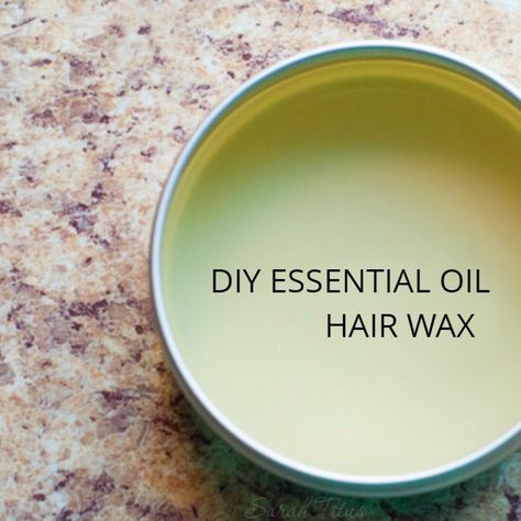 Add texture and style to your hair with this quick and easy to make DIY essential oil hair wax! Diy Hair Wax Stick, Diy Hair Wax, Essential Oil Hair, Potion Ingredients, Wax Diy, Sarah Titus, Beard Care Products, Diy Essential Oil Recipes, Diy Lotion