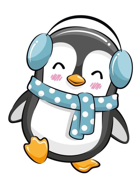 Cute Drawings Penguin, Drawing Of Penguin, Pinguin Cute, Cute Penguin Drawing, Cute Penguin Cartoon, Penguin Cartoon, Kawaii Penguin, Penguin Drawing, Baby Print Art