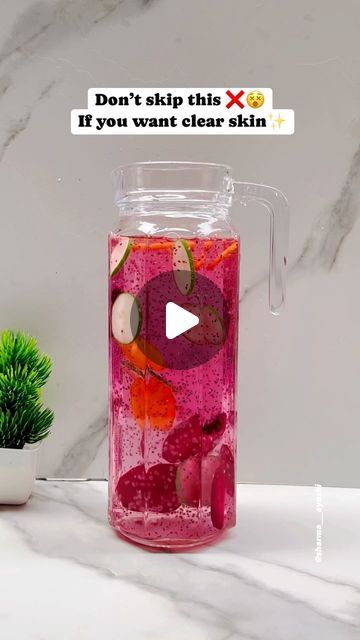 AYUSHI SHARMA on Instagram: "Don’t skip this ❌ Here is the reason why ?👇🏻 • • Ingredients :-✨ 🍠Beetroot 🍋Lemon  🥒Cucumber 🫚Ginger ( if required) 🥕Carrot ✨Chia seeds ( soak 1-2 hrs)  💦Water  • A detox drink with beetroot, carrot, cucumber, lemon, and chia seeds can promote clear skin.  ✨Beetroot and carrot provide antioxidants and vitamins for skin repair ✨Cucumber hydrates, ✨Lemon boosts collagen production ✨Chia seeds reduce inflammation and enhance hydration, resulting in a healthy, radiant complexion. • • Drink it in the morning itself Cannot be stored it’s better to drink it fresh 🌸 • So do you want to skip it now ?🫣😅 • #detoxwater#detoxdrink#summerdetoxdrink#skincaredrink#healthyskin#naturalbeauty#glowingskin#hydrations#beautyhack#healthyliving#skinhealth#naturalremedies#sk Beetroot Detox Water, Antioxidant Drinks, Chia Seed Drink Recipes, Healthy Water Recipes, Detox Water For Clear Skin, Chia Seed Drinks, Lemon Cucumber, Skip It, Collagen Drink