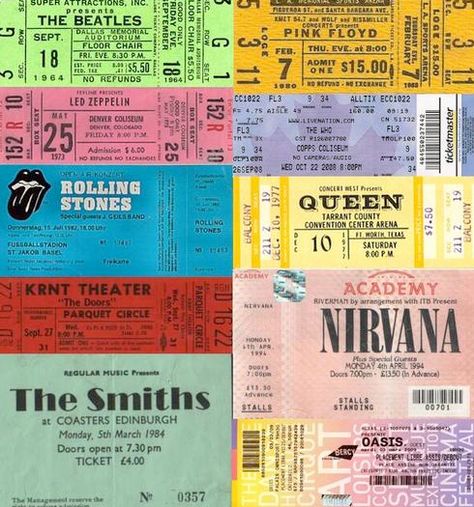 #music #nice Ticket Collage, Concert Ticket, Rolling Stones, Black And White, Collage, Concert, White, Black