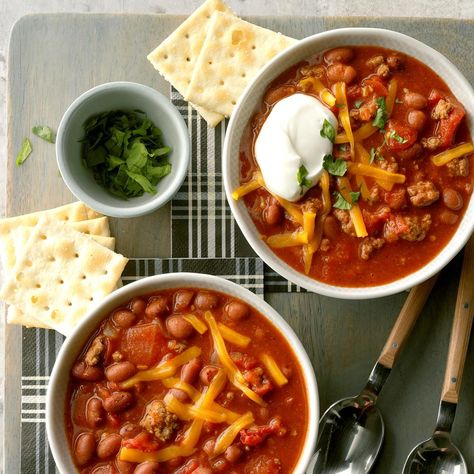 Chili For Two, Recipe For 2, Spicy Chili, No Bean Chili, Cooking For Two, Chili Recipe, Filling Recipes, Taste Of Home, Chili Recipes