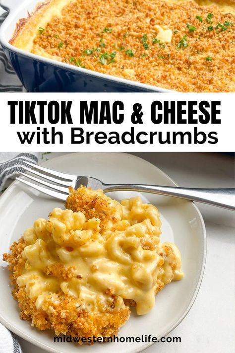 Oven Mac And Cheese, Recipe With Bread, Homemade Mac And Cheese Recipe Baked, Easy Macaroni And Cheese, Velveeta Mac And Cheese, Easy Mac N Cheese Recipe, Bread Crumbs Recipe, Desserts Thanksgiving, Baked Mac And Cheese Recipe