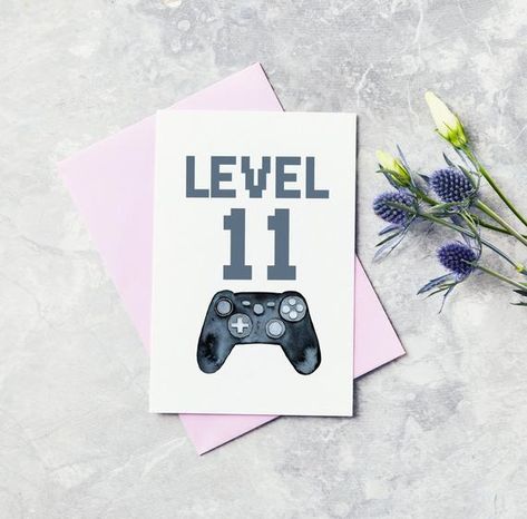 Happy Birthday Gamer, Twelfth Birthday, Eleventh Birthday, Gamer Birthday, Birthday Cards For Brother, 70th Birthday Card, Happy 70 Birthday, Birthday Card Drawing, Father's Day Greetings