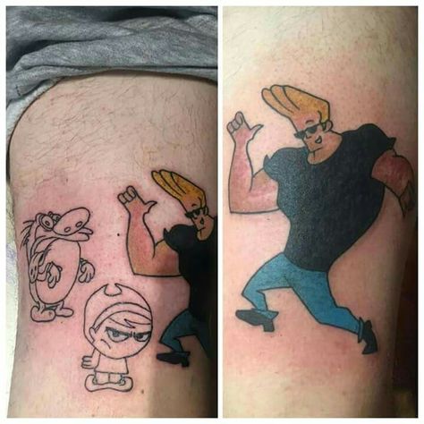 Johnny Bravo Tattoo, Tattoos Cartoon, Nerdy Tattoos, Johnny Bravo, Cartoon Tattoos, Tattoos, Quick Saves