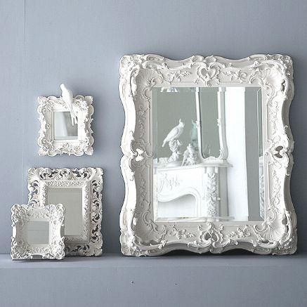 White Ornate Mirror, Old Picture Frames, Mirror Ideas, Ornate Mirror, Girly Room, White Mirror, Mirror Painting, Vintage Picture Frames, Ornate Frame