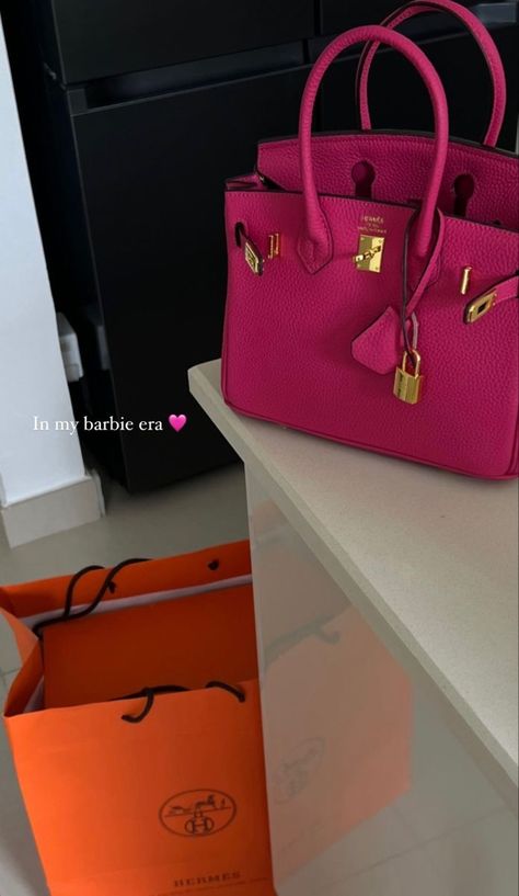 Pink Hermes Bag, Pink Birkin Bag, Birkin Bag Aesthetic, In My Barbie Era, Pink Birkin, Sac Hermes Kelly, Pink Hermes, Hermes Kelly Bag, Pink Barbie