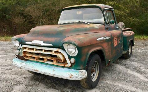 With a fairly reasonable buy-it-now price, and transportation costs thrown in at no extra charge, this 1957 Chevy pickup for sale in Georgia and listed here on... more» Chevy Pickups For Sale, 1957 Chevy Truck, Chevy Truck For Sale, Chevy Trucks For Sale, 57 Chevy Trucks, Chevy 3100, Trucks Chevy, Vintage Pickup Trucks, 1957 Chevy