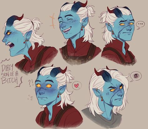 Blue Tiefling Male, Dnd Tiefling Male, Tiefling Woman, Male Tiefling, Tiefling Male, Character Dnd, Dnd Tiefling, Fun Doodles, Tiefling Bard