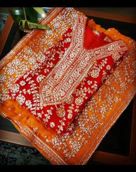 Dogri Suit Designs, Dogri Suits, Gotta Patti Suits, Heavy Outfit, Mendhi Outfit, Rajputi Culture, Traditional Wardrobe, Gota Embroidery, Designer Dresses Elegant