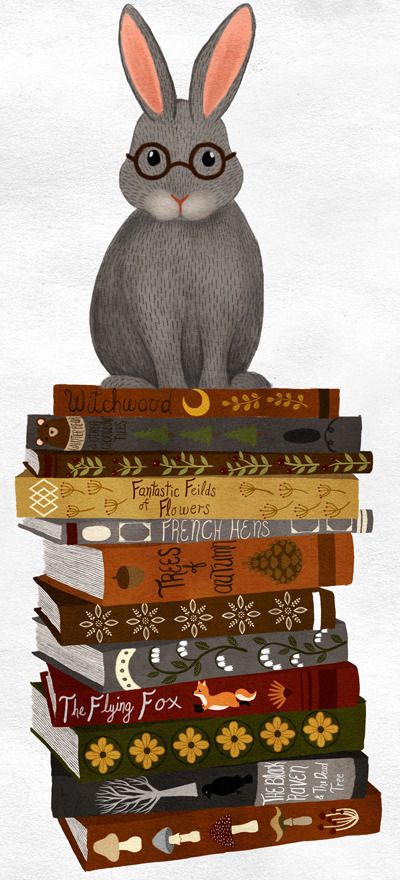 IweoN — Good night and sweet dreams… Illustration by Annya... Books Bookmark, Bookmark Printing, Rabbit Art, Bunny Art, Animal Books, World Of Books, I Love Books, Whimsical Art, Love Book