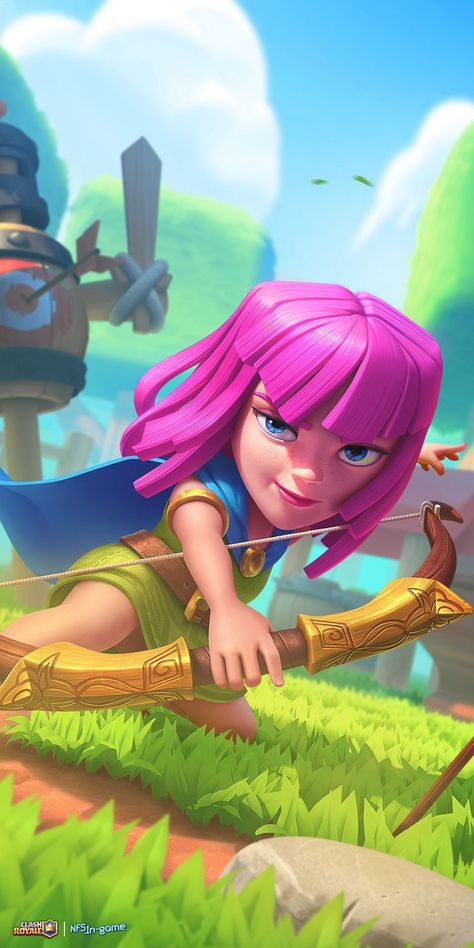 Archer Clash Royale, Clash Royale Anime, Clash Royale Art, Clash Of Clans Wallpapers, Clash Of Clans Archer, Video Game Wallpaper, Clash Royale Personajes, Archer Queen, Clash Royale Wallpaper