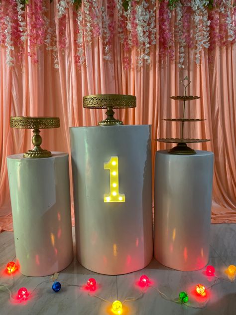 Cylinder Cake, Birthday Props, Birth Day, Prop Rental, Cake Table, Chennai, Birthday Decorations, 1st Birthday, Sofia