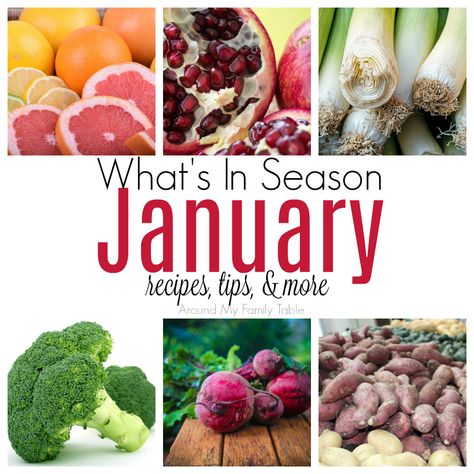 This January -- What's in Season Guide is full of tips and recipes to inspire you to shop and eat seasonally. Happy New Year & Happy January.  If you are like me, I try to save money at the store by buying produce that's in season.  It's cheaper, it's fresher, and it didn't travel very far to get to your table.  I've wanted to do this series for several years now and I'm just not getting to it. Be sure to sign up for my email list….seasonal recipes in your inbo... January Recipes, Happy January, Seasonal Produce Guide, Seasonal Eating, California Food, Whats In Season, New Year Happy, Seasonal Produce, Healthy Bowls