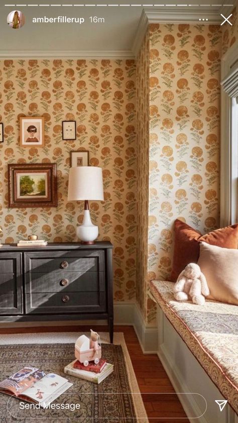 Yellow Nursery Ideas, Painted Nursery Furniture, Becca Interiors, Window Nook, Cottage Wallpaper, Sweden House, Interiors Photography, Victorian Townhouse, Yellow Nursery