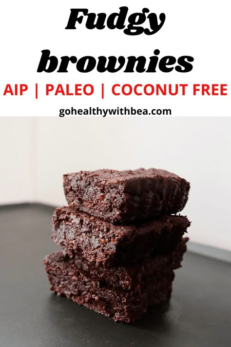 Coconut Flour Brownies, Fudgy Vegan Brownies, Aip Baking, Brownie Vegan, Aip Diet Recipes, Almond Flour Brownies, Chia Puding, Paleo Brownies, Fudgy Brownie Recipe