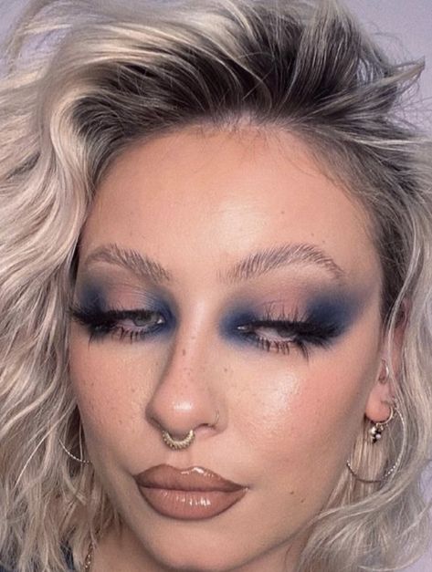 Nye Sparkly Makeup, Sweat Tour Makeup, Danessa Myricks Light Work Palette, Alt Eyeshadow Looks, Cowboy Makeup Ideas, Subversive Makeup, Soft Goth Makeup Grunge, Witch Inspired Makeup, Y3k Makeup