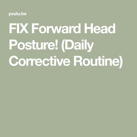 FIX Forward Head Posture! (Daily Corrective Routine) Forward Head Posture Correction, Posture Fix, Mom Workout, Text Neck, Forward Head Posture, Health Practices, Posture Correction, Health And Happiness, Hockey Mom