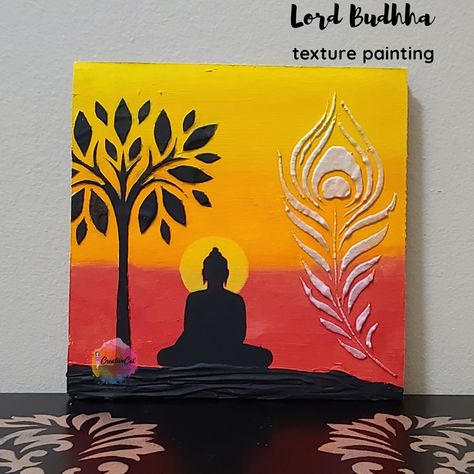 CreativeCat - Lord Buddha texture painting Lord Buddha Painting, Buddha Texture Painting, Gautam Buddha Painting Canvases, Buddha Painting Easy, Buddha Art Painting Acrylics, Lord Buddha Paintings, Acrylic Painting Buddha, Lord Buddha Drawing, Canvas Painting Buddha