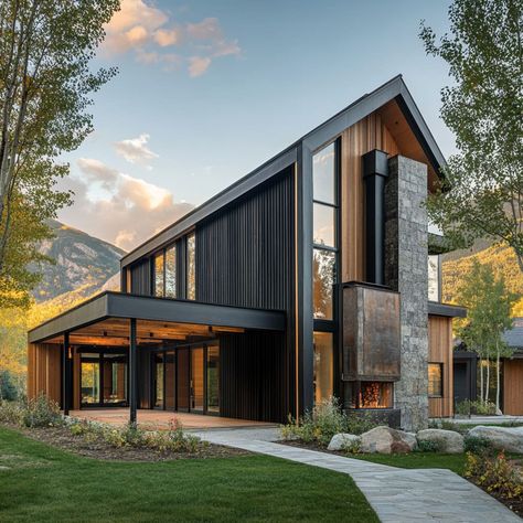 Modern Farmhouse Architecture, Light Entryway, Modern House Architecture, Farmhouse Architecture, Long House, Narrow House, Architecture Ideas, Traditional Farmhouse, House Architecture