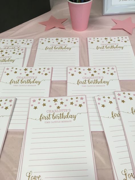 Time capsule carda First Birthday Time Capsule Ideas, Time Capsule Letter, Time Capsule First Birthday, 1st Birthday Games, Birthday Time Capsule, First Birthday Card, First Birthday Cards, One Year Birthday, Girls Names