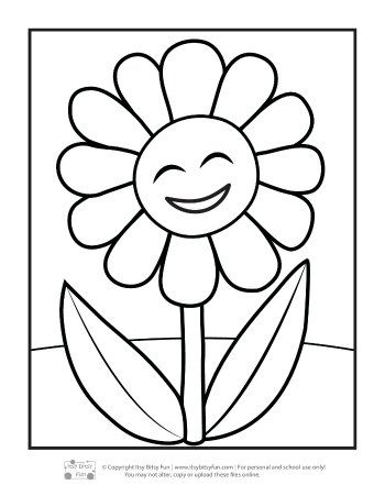 Flower Coloring Pages for Kids - Itsy Bitsy Fun Flower Coloring Pages For Kids, Coloring Pictures For Kids, Flower Coloring Sheets, Printable Flower Coloring Pages, Preschool Coloring Pages, Spring Coloring Pages, Summer Coloring Pages, Coloring Sheets For Kids, Unicorn Coloring Pages