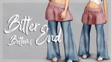 Bitter End Bottoms | EvellSims on Patreon Sims 4 Decades Challenge, Free Sims 4, Sims 4 Dresses, Sims Four, Sims4 Clothes, Sims 4 Cc Packs, Sims 4 Collections, Sims 4 Mods Clothes, Sims 4 Cas