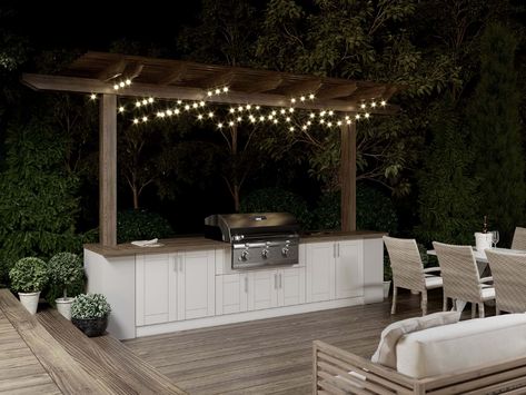 Costco WeatherStrong | Outdoor Cabinetry Kitchen Cabinet Island, Cottage Deck, Outdoor Kitchen Cabinet, Cabinet Island, Kitchen Set Cabinet, Modular Outdoor Kitchens, Semi Custom Cabinets, Kitchen Island Cabinets, Outdoor Kitchen Cabinets