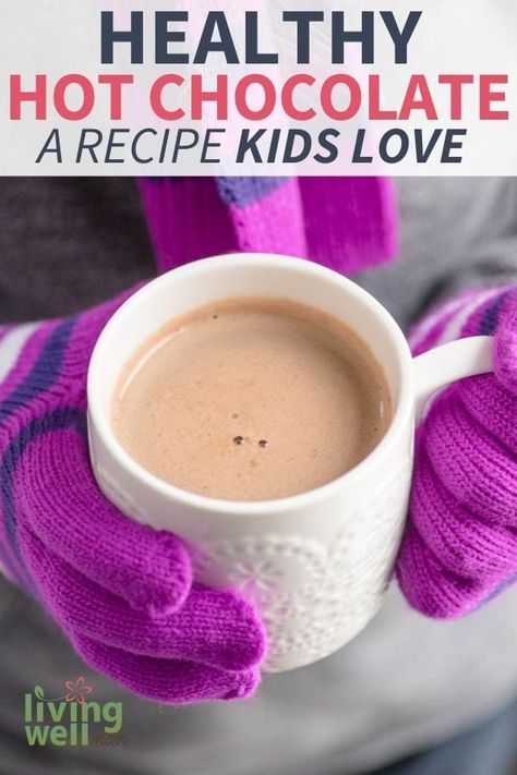 Easy Hot Cocoa Recipe, Healthy Hot Cocoa, Easy Hot Cocoa, Healthy Hot Chocolate Recipe, Healthy Hot Chocolate, Homemade Hot Cocoa, Quick Bites, Recipe For Kids, Hot Cocoa Recipe