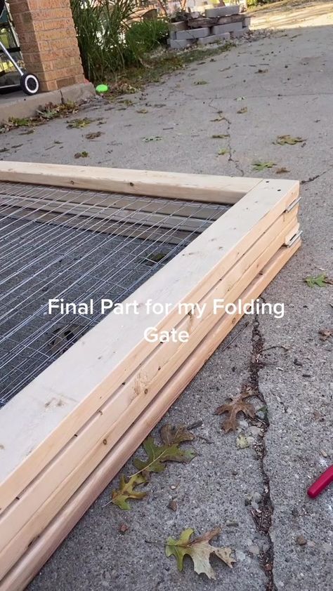 Final part for folding gate for my driveway. #dad #diy #woodworking #f... | TikTok Folding Gates Driveway, Bifold Driveway Gate Diy, Diy Driveway Gate, Front Landscaping Design, Driveway Gate Diy, Diy Gate, Gates Driveway, Diy Carport, Diy Driveway