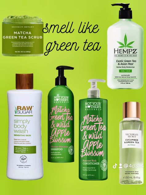 How To Smell Like Green Tea, How To Smell Like Eucalyptus, How To Smell Like Matcha, Green Tea Perfume, Green Tea Body Wash, Green Tea Scent, Shower Care, Tea Perfume, Green Tea Scrub