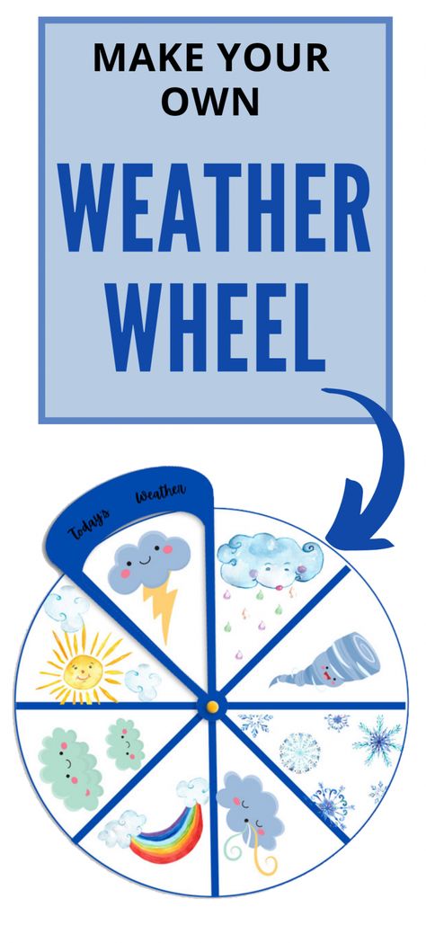 Weather Wheel - Royal Baloo Weather Printables, Weather Wheel, Storytime Activities, Weather For Kids, Weather Activities For Kids, Weather Games, Preschool Weather, Weather Vocabulary, Weather Crafts