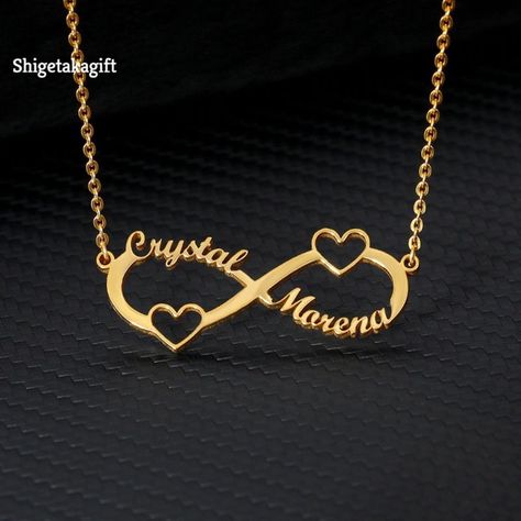 3d Tiskárna, Necklaces Boho, Jewelry Couple, Heart Letter, Name Necklaces, Infinity Pendant, Engraved Metal, Couple Necklaces, Jewelry Personalized