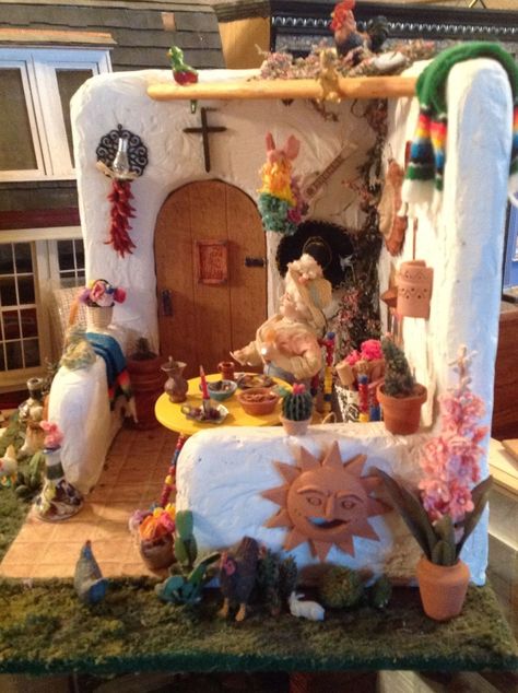 Mexican Cantina Scene Complete with Drunk Tourista Having A Good Time Mexican Dollhouse, Mexican Miniatures, Mexican Cantina, Houses In Mexico, Mexican Kitchen, Kitchen Fun, Dollhouse Ideas, Miniature Kitchen, Mini Things