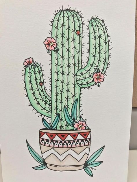 Jsjkakak Cactus In Pot, Tall Cactus, Cactus Paintings, Cactus Tattoo, Cactus Drawing, Cactus Diy, Cactus Painting, Cactus Art, Zentangle Art