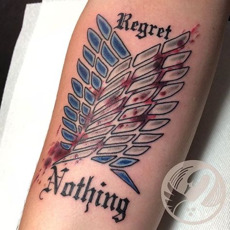 Attack On Titan Tattoo Ideas, Kakashi Tattoo, Titan Tattoo, Freedom Tattoos, Attack On Titan Tattoo, Nerd Tattoo, Tattoo Ideas Small, Forarm Tattoos, Gaming Tattoo