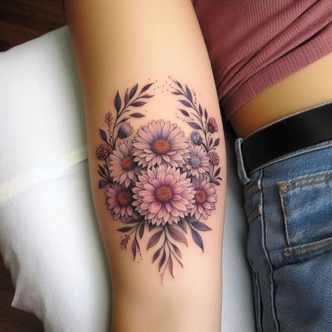 Tattoo September Flower Tattoos For Women, Michigan State Flower Tattoo, Antique Flower Tattoo, September Birth Flower Tattoo Ideas, Shaded Flower Tattoo, September Tattoo Ideas, September Flower Tattoo, September Tattoo, September Birth Flower Tattoo