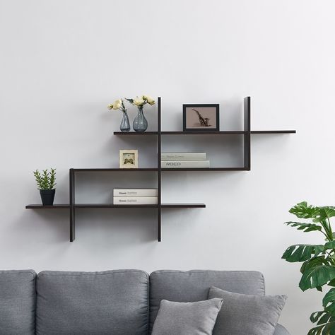 Wall Shelves Living Room, Modern Wall Shelf, Living Wall Decor, Wall Shelf Decor, Regal Design, Wall Shelves Design, Corner Wall, Floating Wall Shelves, Shelf Design