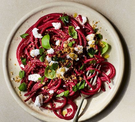 Max La Manna’s recipe for a creamy, vibrant beetroot sauce, suitable for anything from pasta to pizza to salads Party Food Dishes, Bucatini Recipes, Beetroot Recipes, Dinner Party Dishes, Gluten Free Pasta, Reduce Food Waste, Veg Recipes, Jamie Oliver, How To Cook Pasta