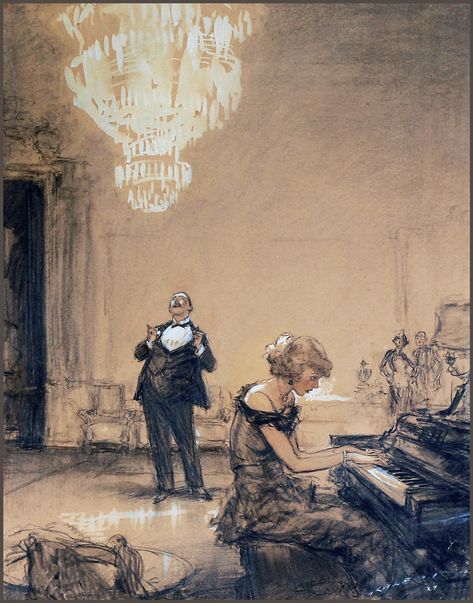 Henry Patrick Raleigh, Story Illustration, 20s Art, Playing The Piano, Academic Art, Wow Art, Art Masters, The Piano, Old Art