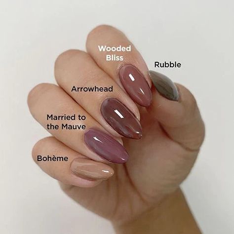 Cnd Fall Nail Colors, October Nail Colors Gel Polish, Cnd Shellac Colors 2024 Fall, Opi Brown Chrome Nails, Cnd Shellac Fall Colors, Cnd Shellac Aura, Light Colors For Nails, Fall Cnd Shellac Colors, Cnd Shellac Autumn Nails