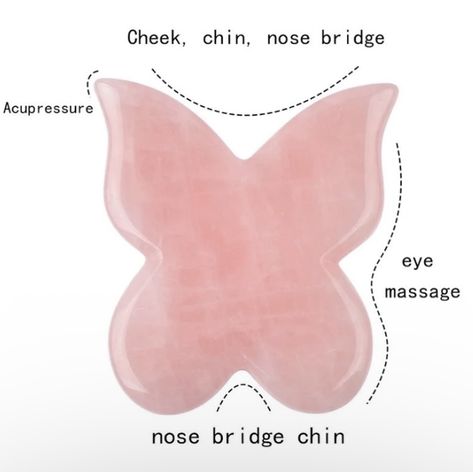 Gua Sha Butterfly, Butterfly Gua Sha Technique, Butterfly Gua Sha, Pink Gua Sha, Gau Sha, Gus Sha, Serious Skin Care, Hygiene Care, Spa Products