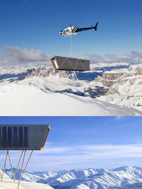 Mountain Refuge, Scandinavia House, Mountain Architecture, Mountain Hotel, Concrete Buildings, Hillside House, Prefab Cabins, Mountain Huts, Arch Model